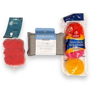 3/$30 Cleaning Scrubber Sponge Bundle Lot EZ Brite Farberware O Cedar NEW